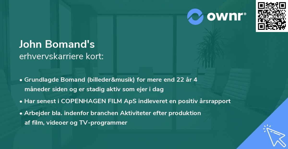 John Bomand's erhvervskarriere kort