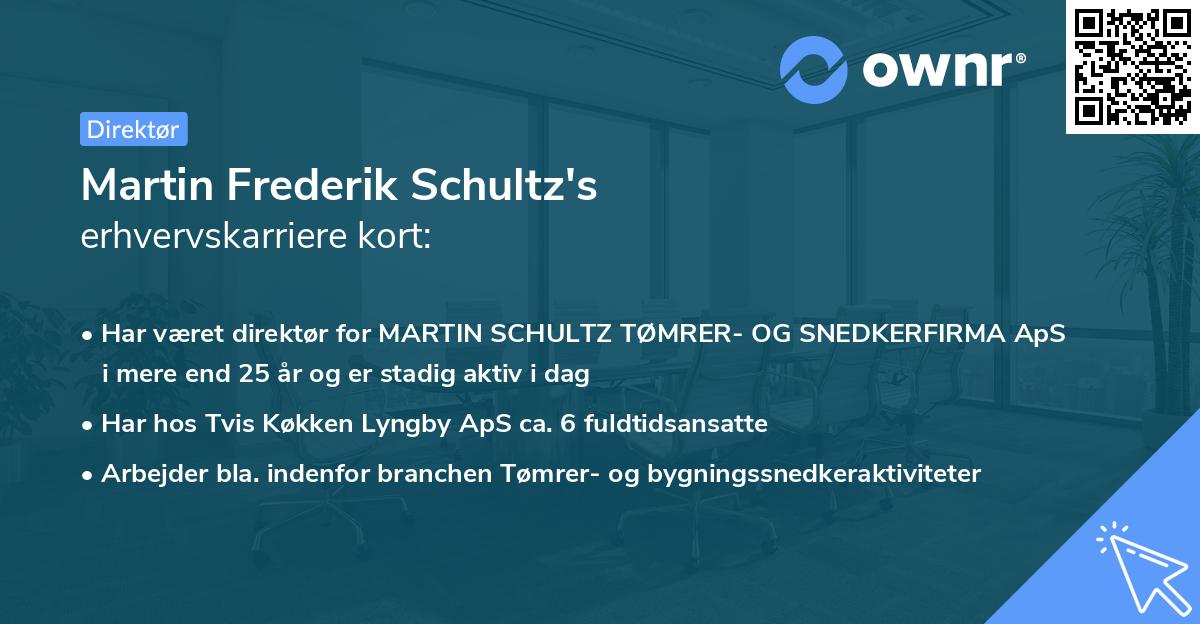 Martin Frederik Schultz's erhvervskarriere kort