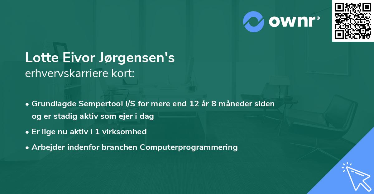 Lotte Eivor Jørgensen's erhvervskarriere kort