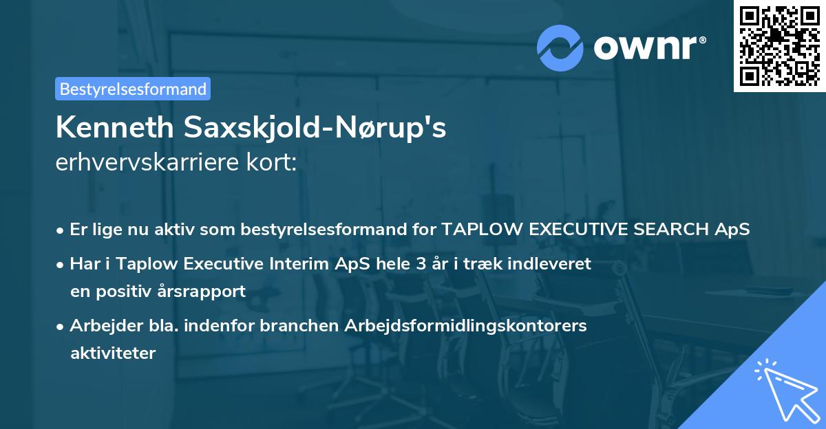 Kenneth Saxskjold-Nørup's erhvervskarriere kort