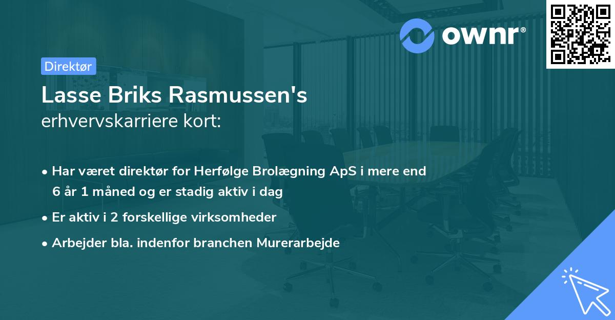 Lasse Briks Rasmussen's erhvervskarriere kort