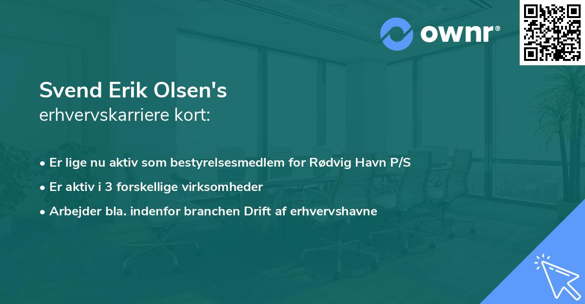 Svend Erik Olsen's erhvervskarriere kort