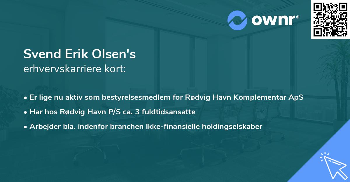 Svend Erik Olsen's erhvervskarriere kort