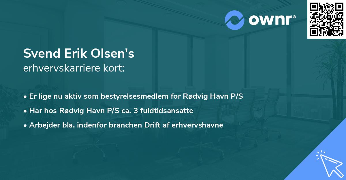 Svend Erik Olsen's erhvervskarriere kort
