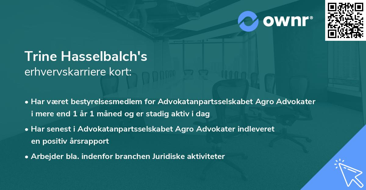 Trine Hasselbalch's erhvervskarriere kort