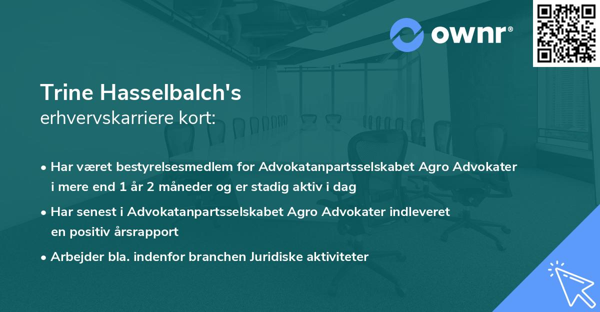 Trine Hasselbalch's erhvervskarriere kort