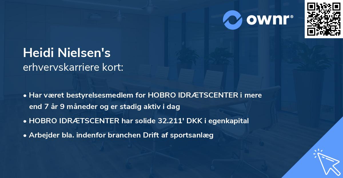 Heidi Nielsen's erhvervskarriere kort