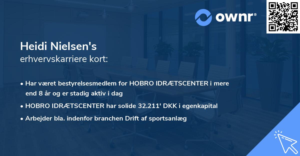 Heidi Nielsen's erhvervskarriere kort