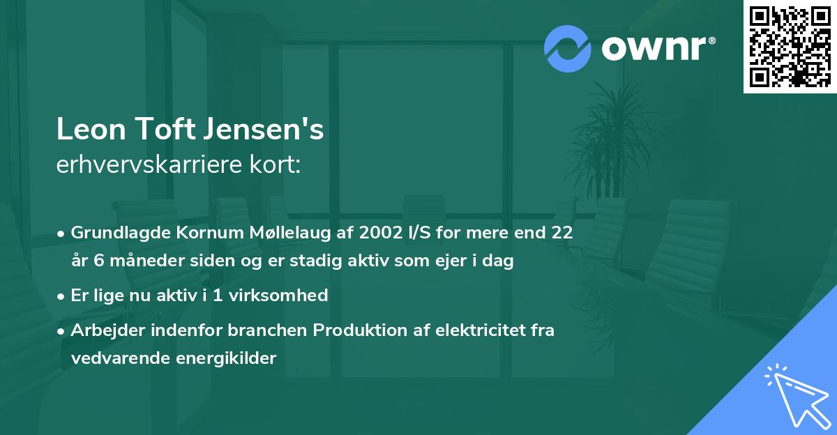 Leon Toft Jensen's erhvervskarriere kort