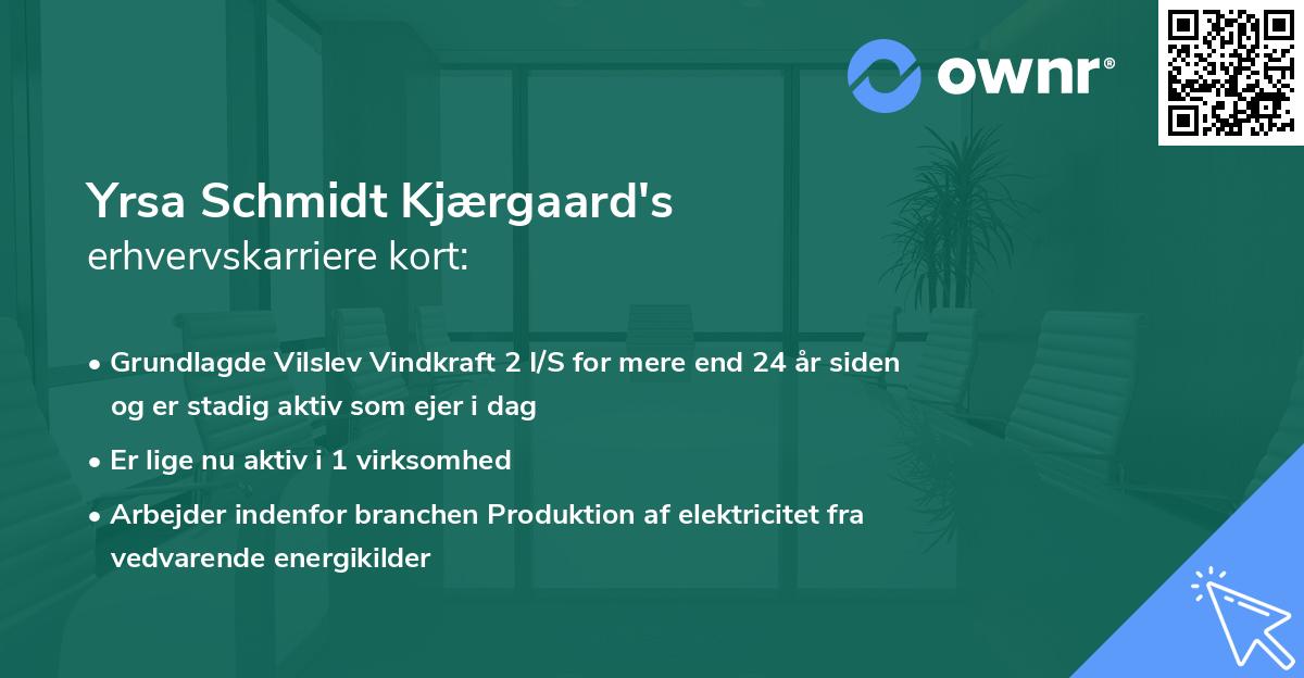 Yrsa Schmidt Kjærgaard's erhvervskarriere kort