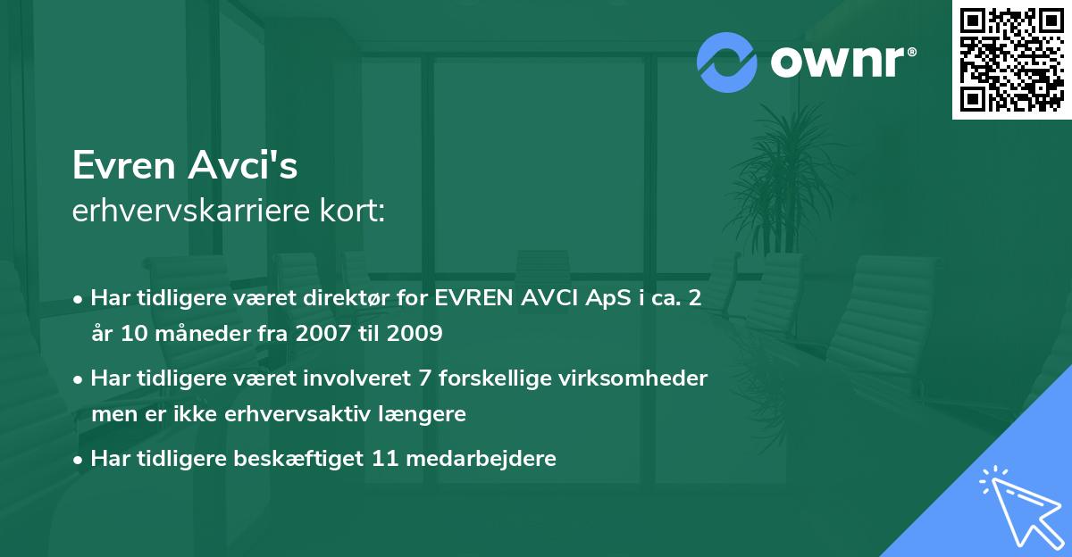 Evren Avci's erhvervskarriere kort