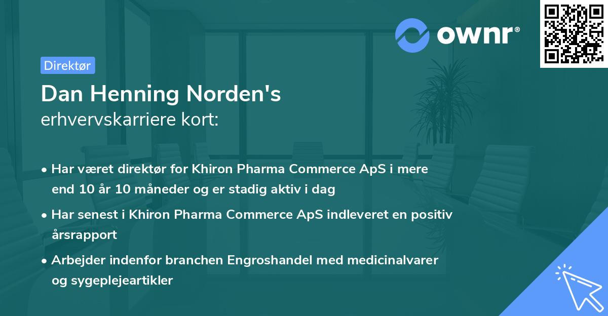Dan Henning Norden's erhvervskarriere kort