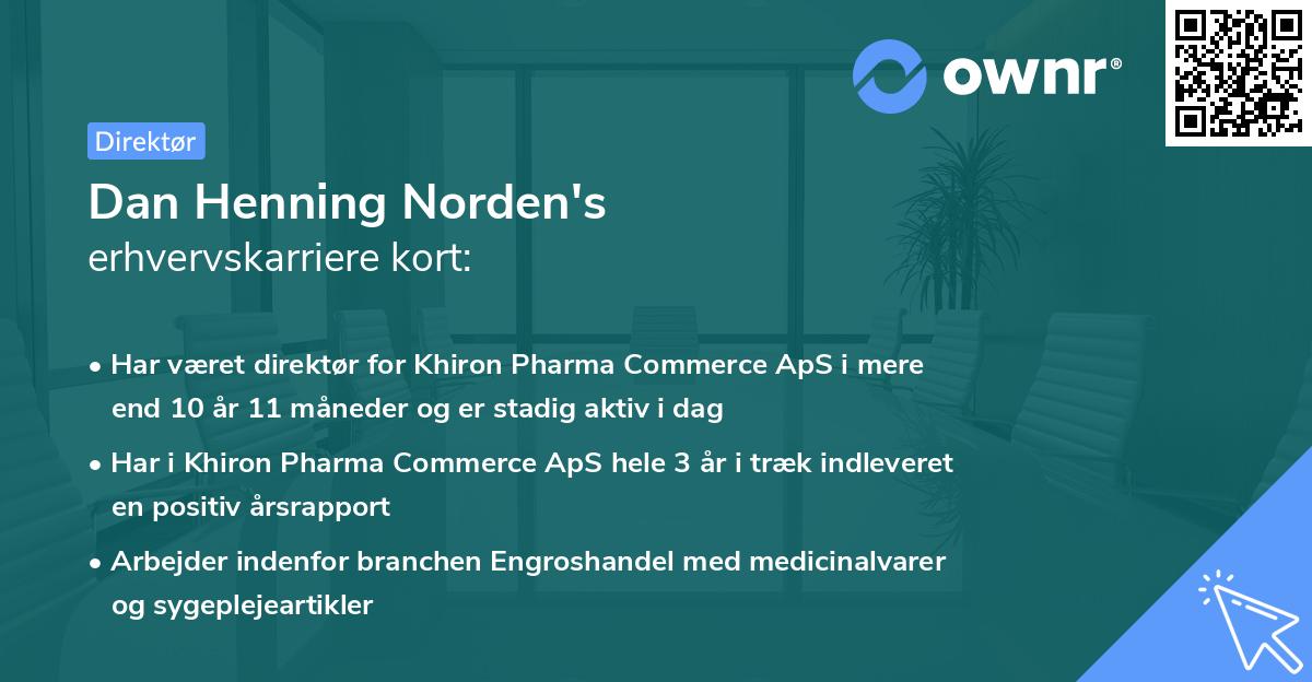 Dan Henning Norden's erhvervskarriere kort