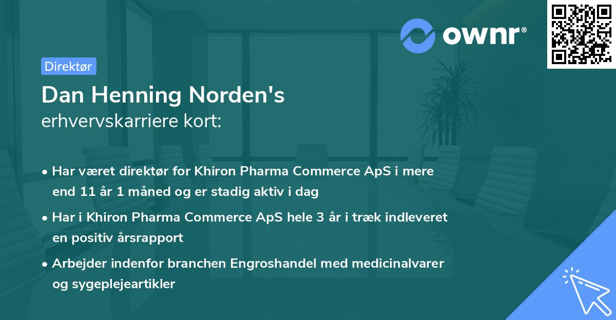 Dan Henning Norden's erhvervskarriere kort