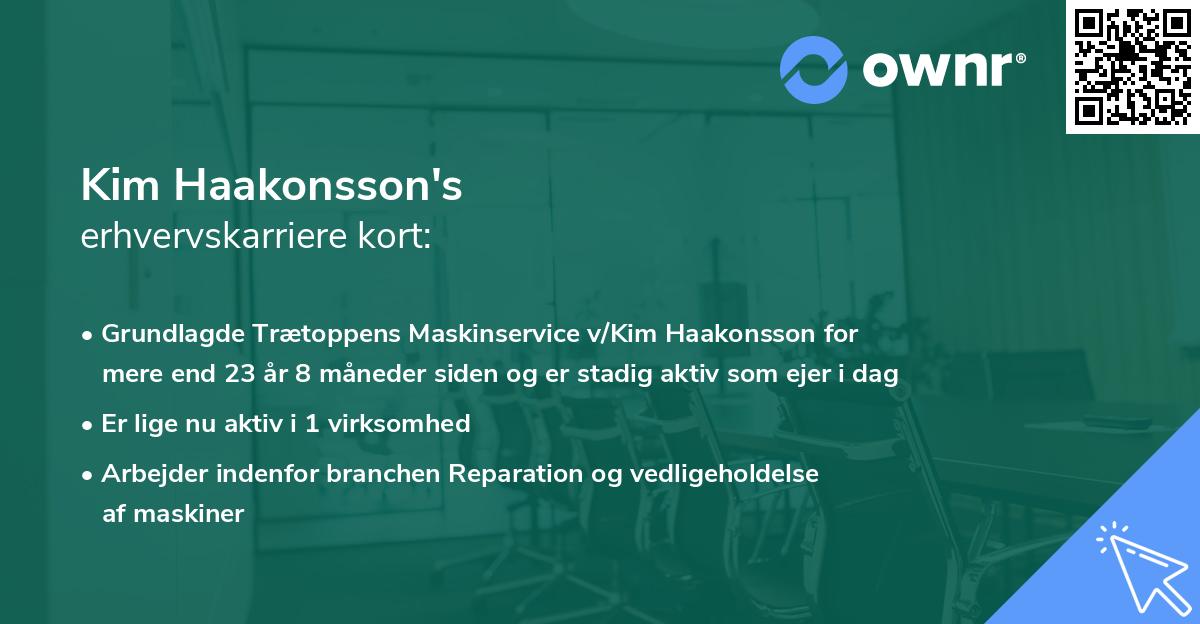 Kim Haakonsson's erhvervskarriere kort