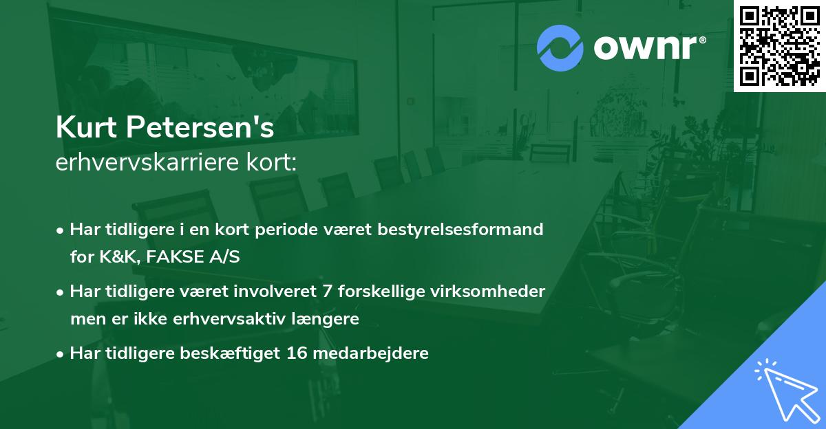 Kurt Petersen's erhvervskarriere kort