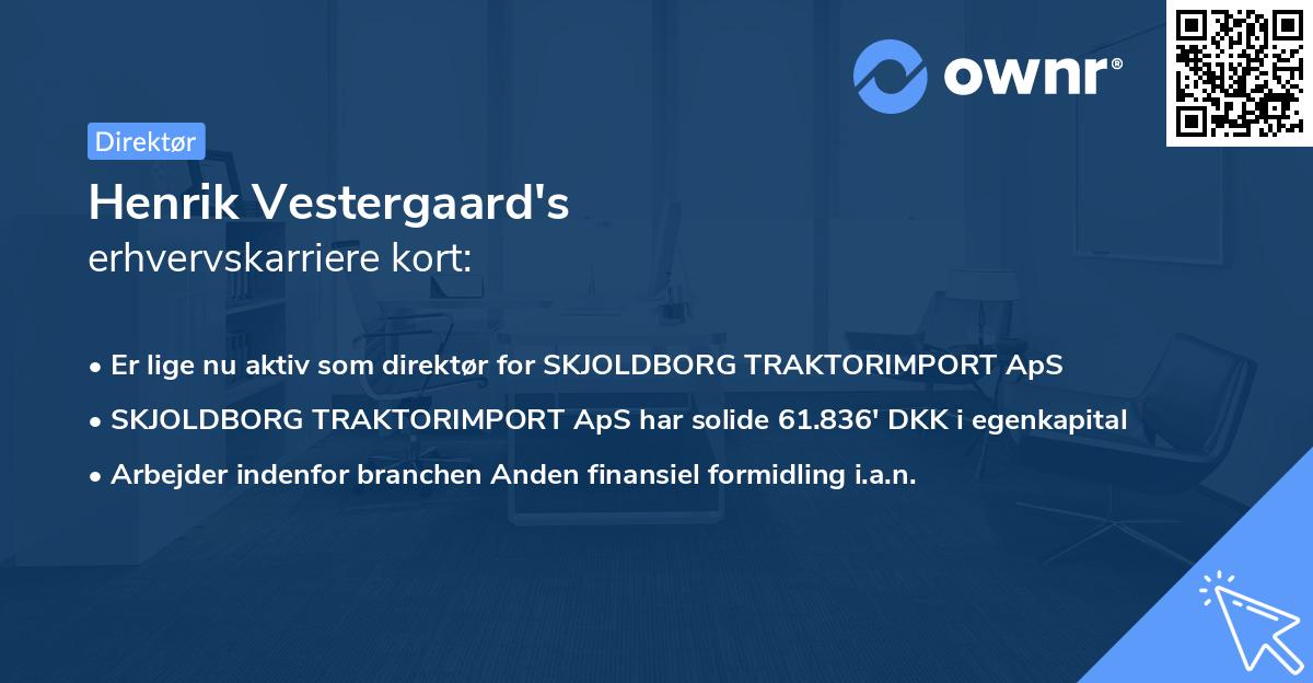 Henrik Vestergaard's erhvervskarriere kort