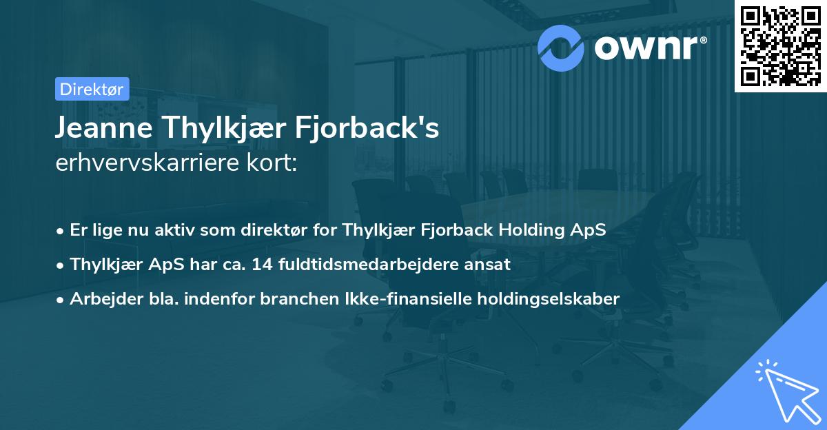 Jeanne Thylkjær Fjorback's erhvervskarriere kort