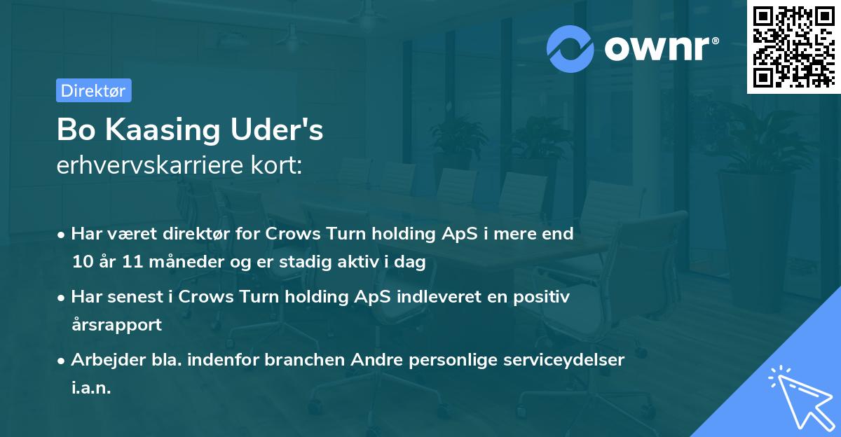 Bo Kaasing Uder's erhvervskarriere kort