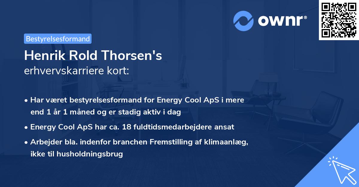 Henrik Rold Thorsen's erhvervskarriere kort
