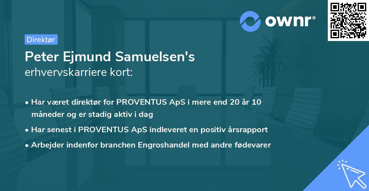 Peter Ejmund Samuelsen's erhvervskarriere kort