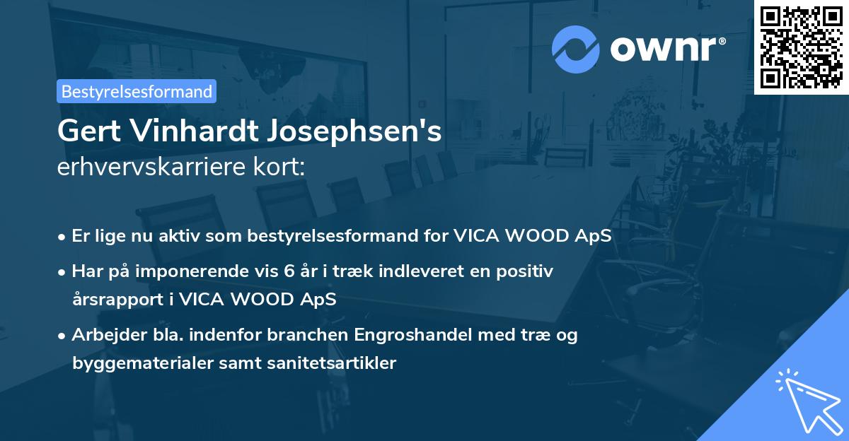 Gert Vinhardt Josephsen's erhvervskarriere kort