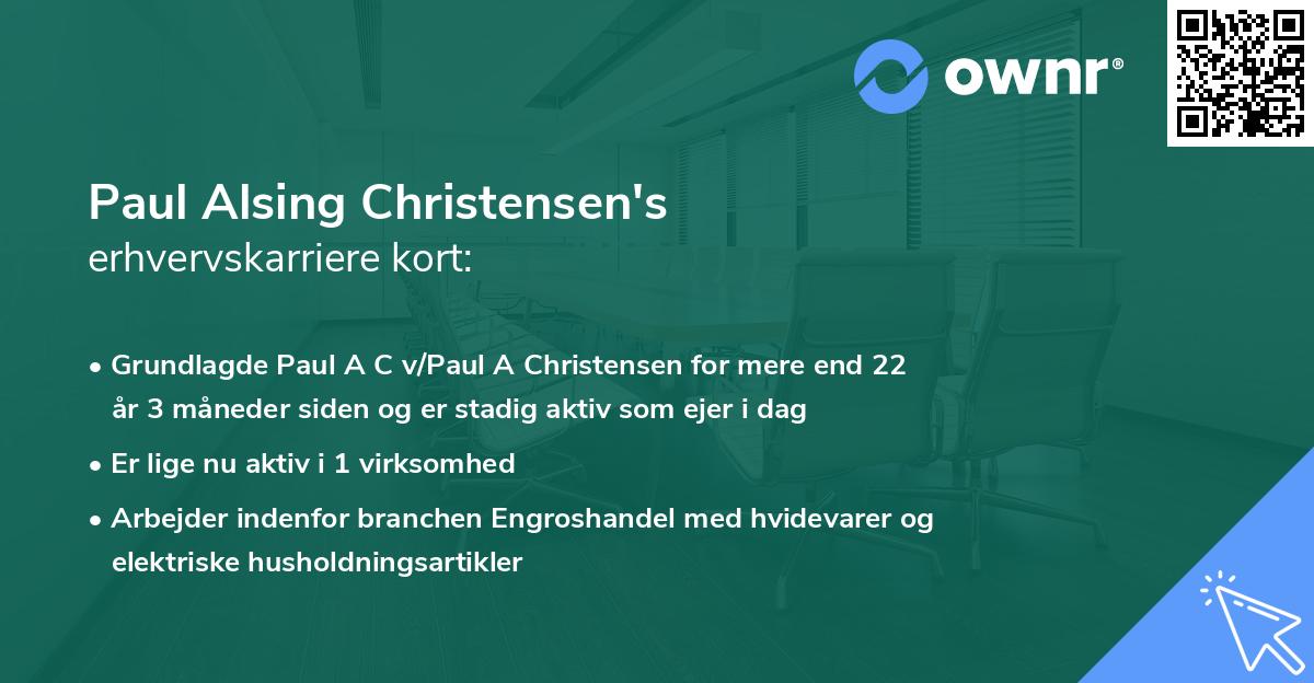 Paul Alsing Christensen's erhvervskarriere kort
