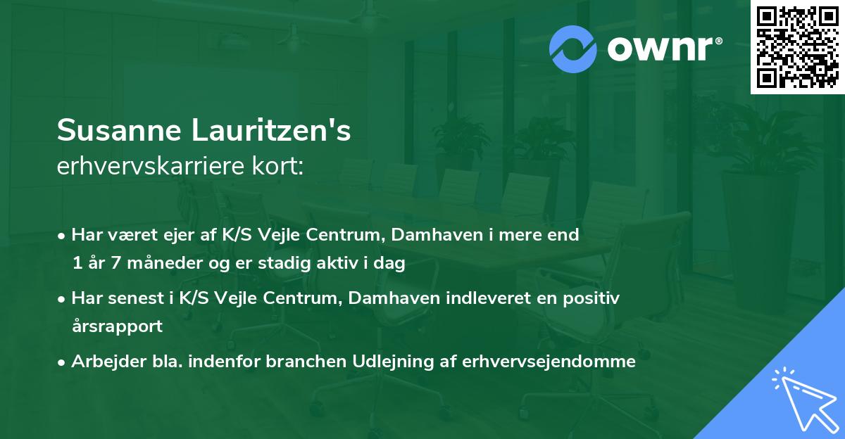 Susanne Lauritzen's erhvervskarriere kort