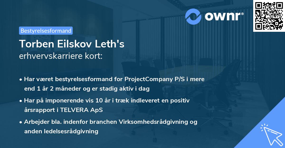 Torben Eilskov Leth's erhvervskarriere kort