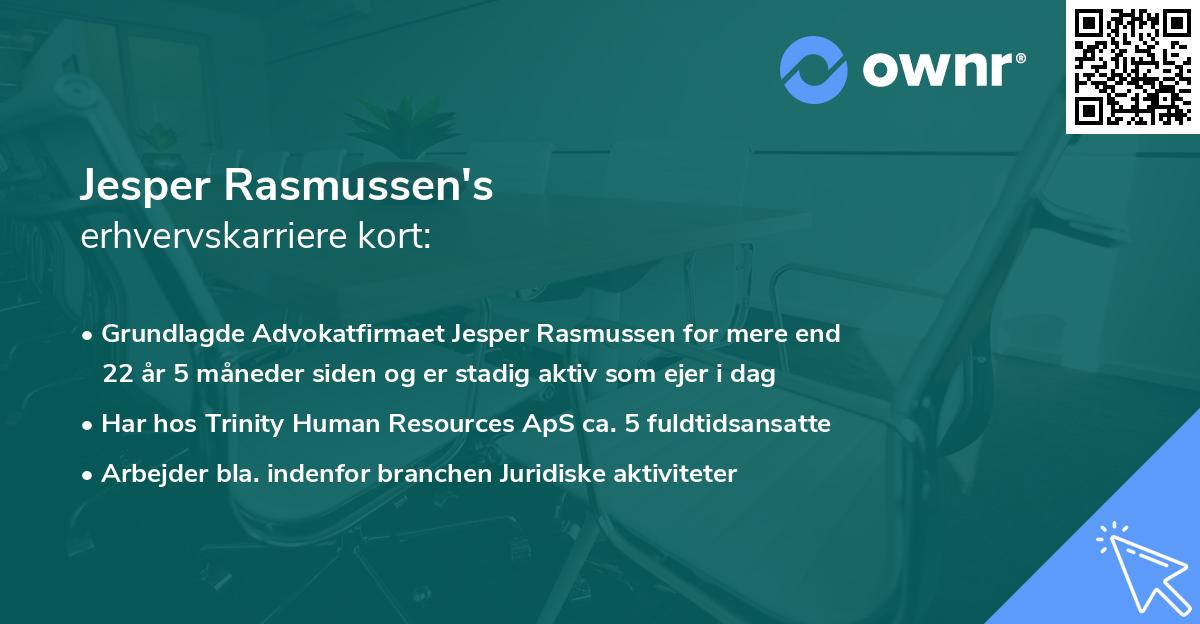 Jesper Rasmussen's erhvervskarriere kort
