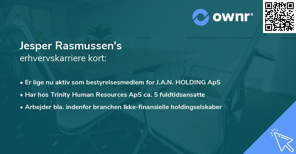 Jesper Rasmussen's erhvervskarriere kort