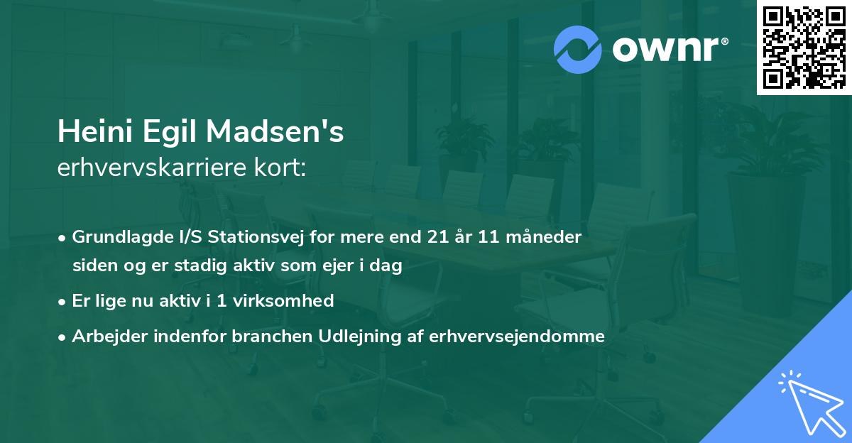 Heini Egil Madsen's erhvervskarriere kort