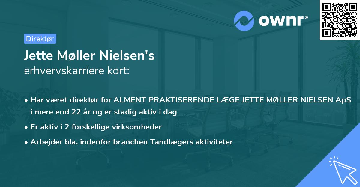 Jette Møller Nielsen's erhvervskarriere kort