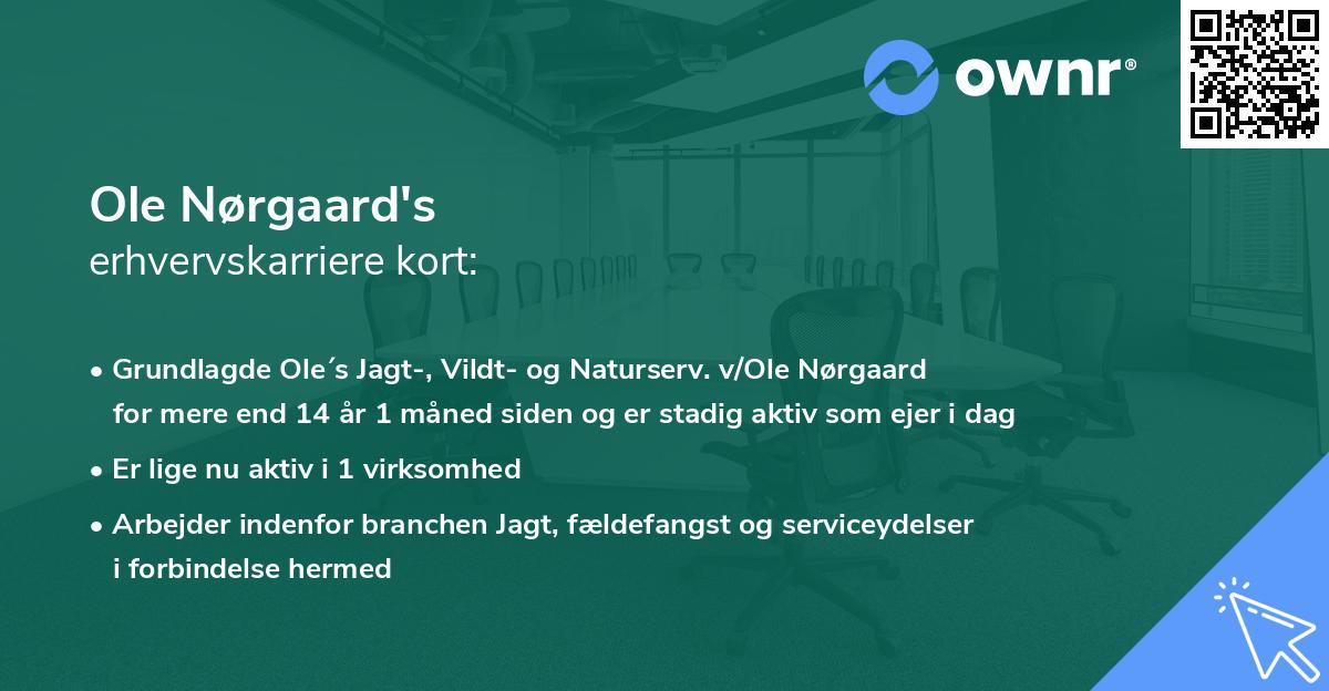 Ole Nørgaard's erhvervskarriere kort