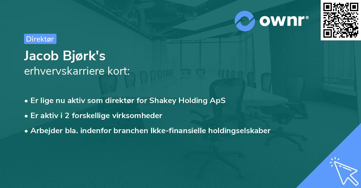 Jacob Bjørk's erhvervskarriere kort
