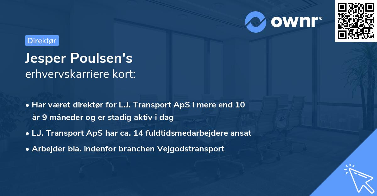 Jesper Poulsen's erhvervskarriere kort