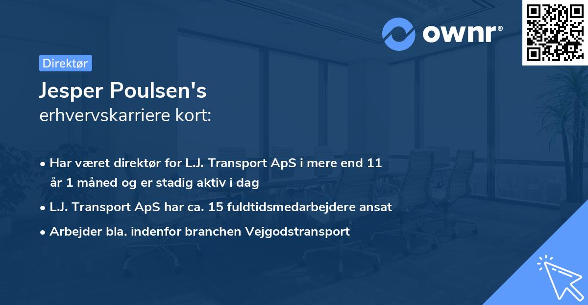 Jesper Poulsen's erhvervskarriere kort