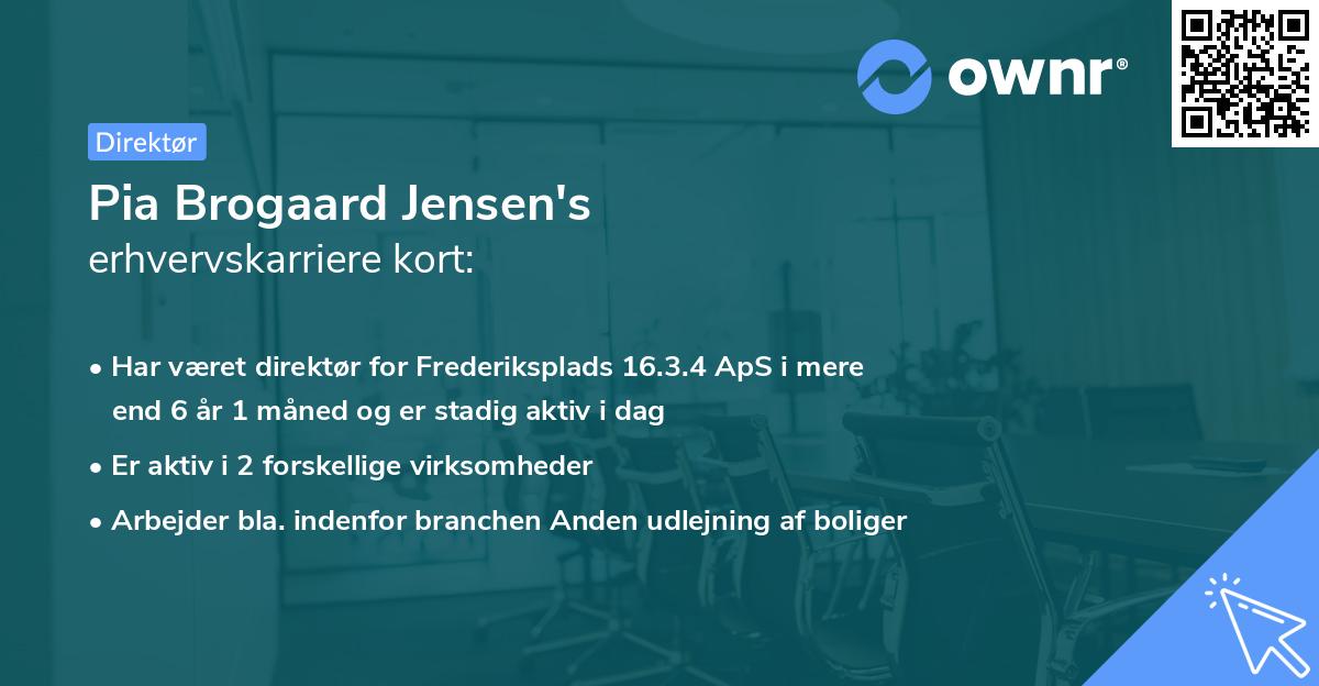Pia Brogaard Jensen's erhvervskarriere kort