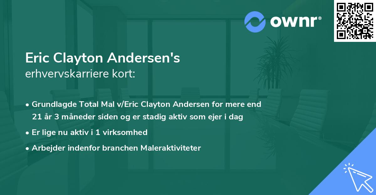 Eric Clayton Andersen's erhvervskarriere kort