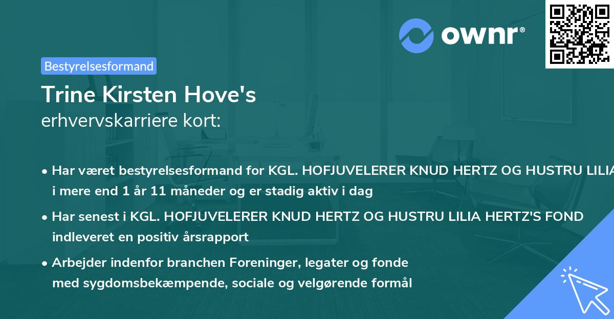 Trine Kirsten Hove's erhvervskarriere kort