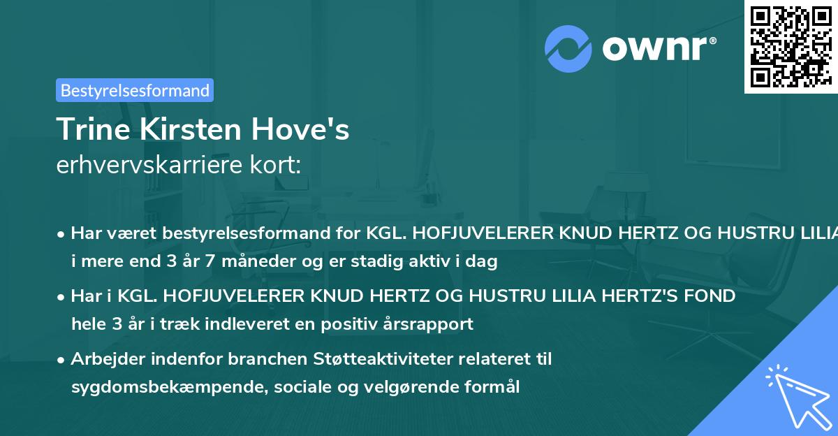 Trine Kirsten Hove's erhvervskarriere kort