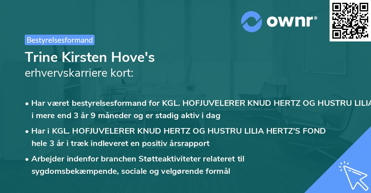Trine Kirsten Hove's erhvervskarriere kort