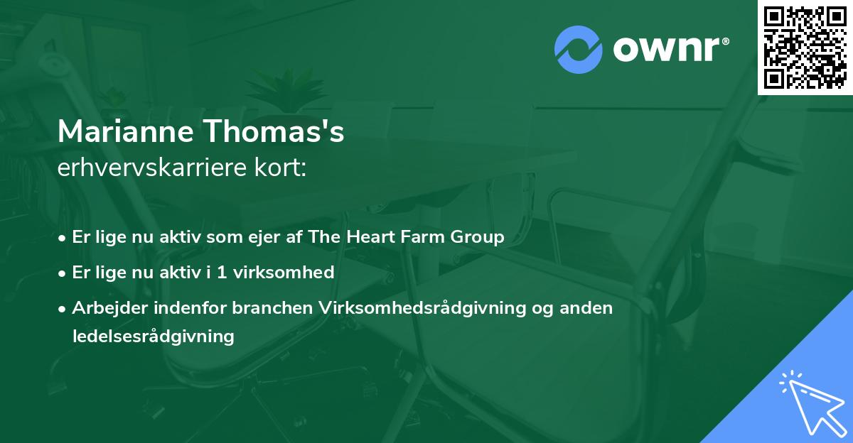 Marianne Thomas's erhvervskarriere kort