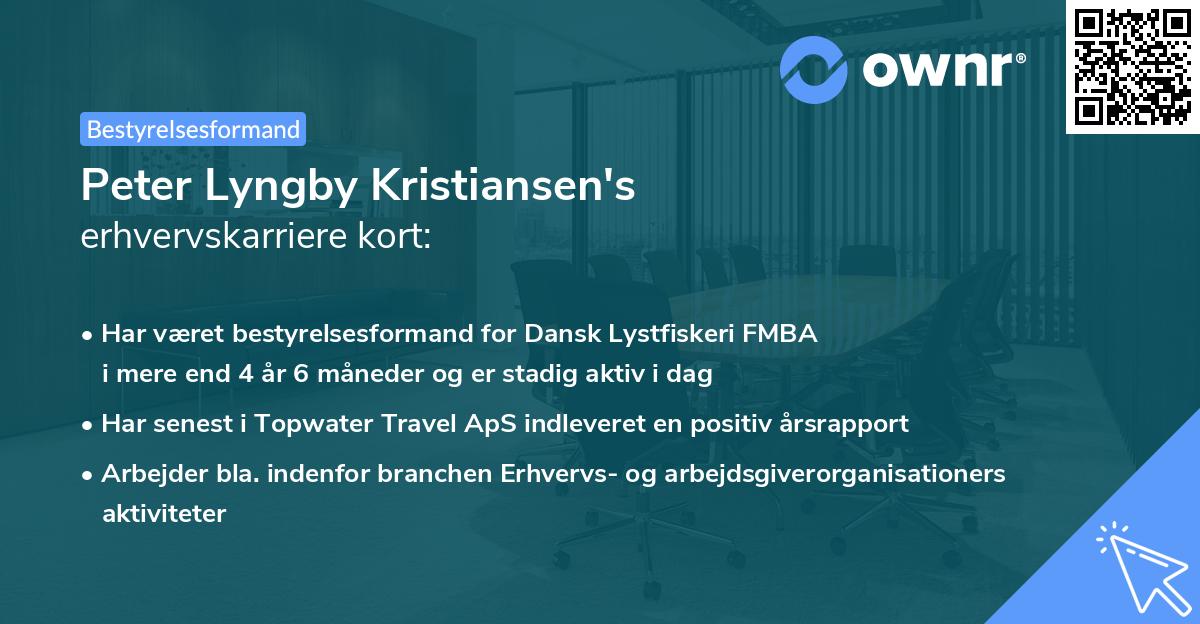 Peter Lyngby Kristiansen's erhvervskarriere kort