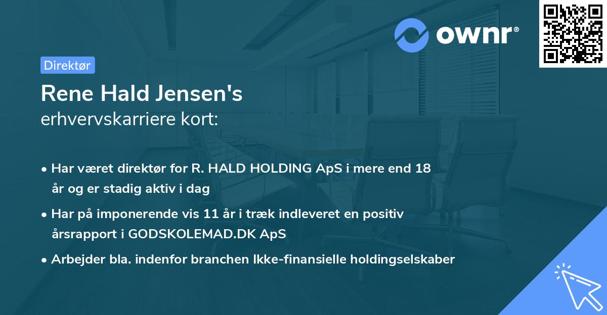 Rene Hald Jensen's erhvervskarriere kort