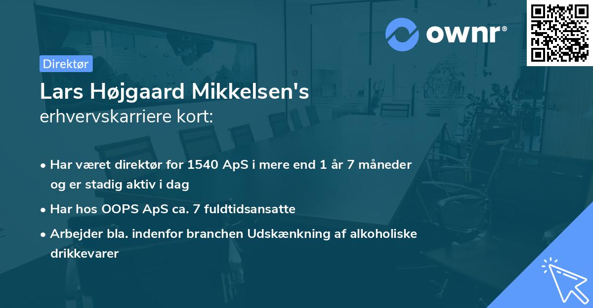 Lars Højgaard Mikkelsen's erhvervskarriere kort