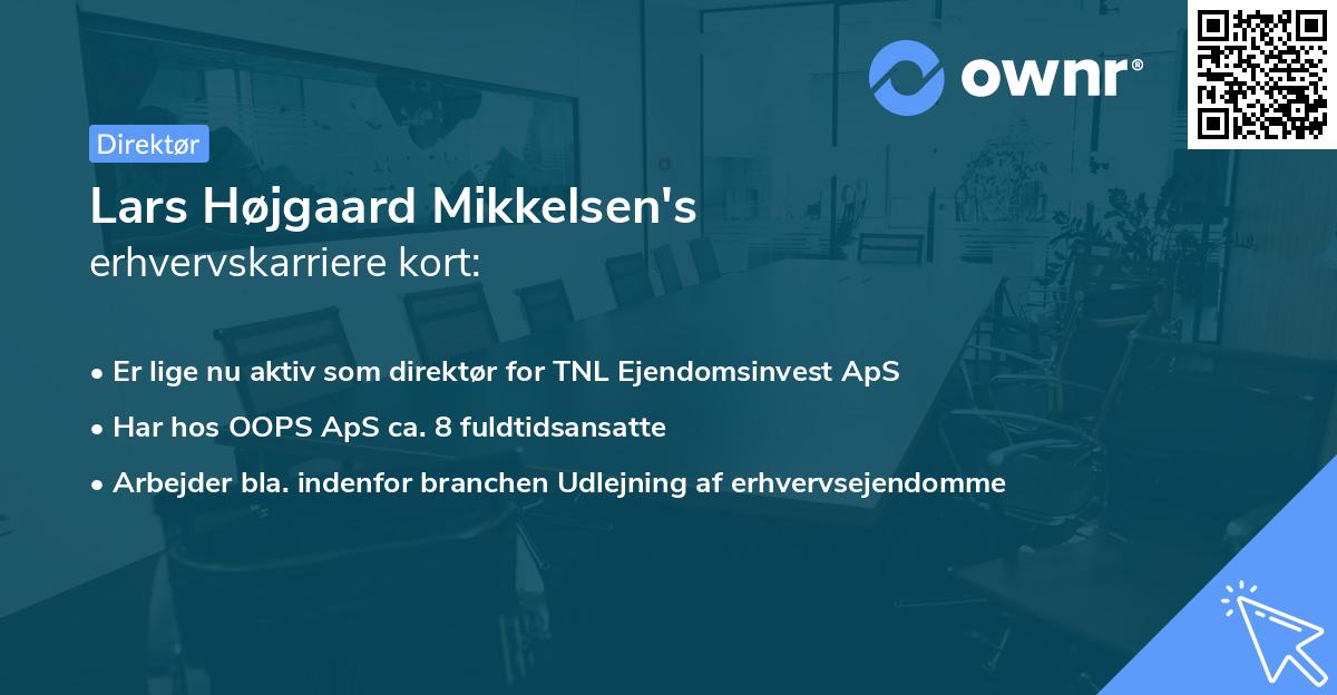 Lars Højgaard Mikkelsen's erhvervskarriere kort
