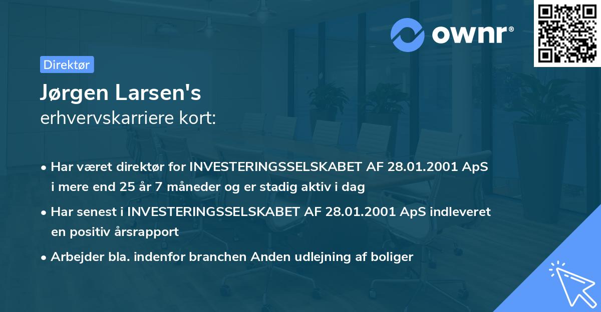 Jørgen Larsen's erhvervskarriere kort