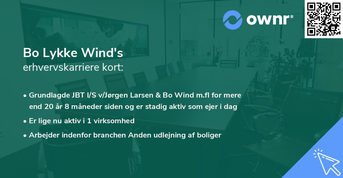 Bo Lykke Wind's erhvervskarriere kort
