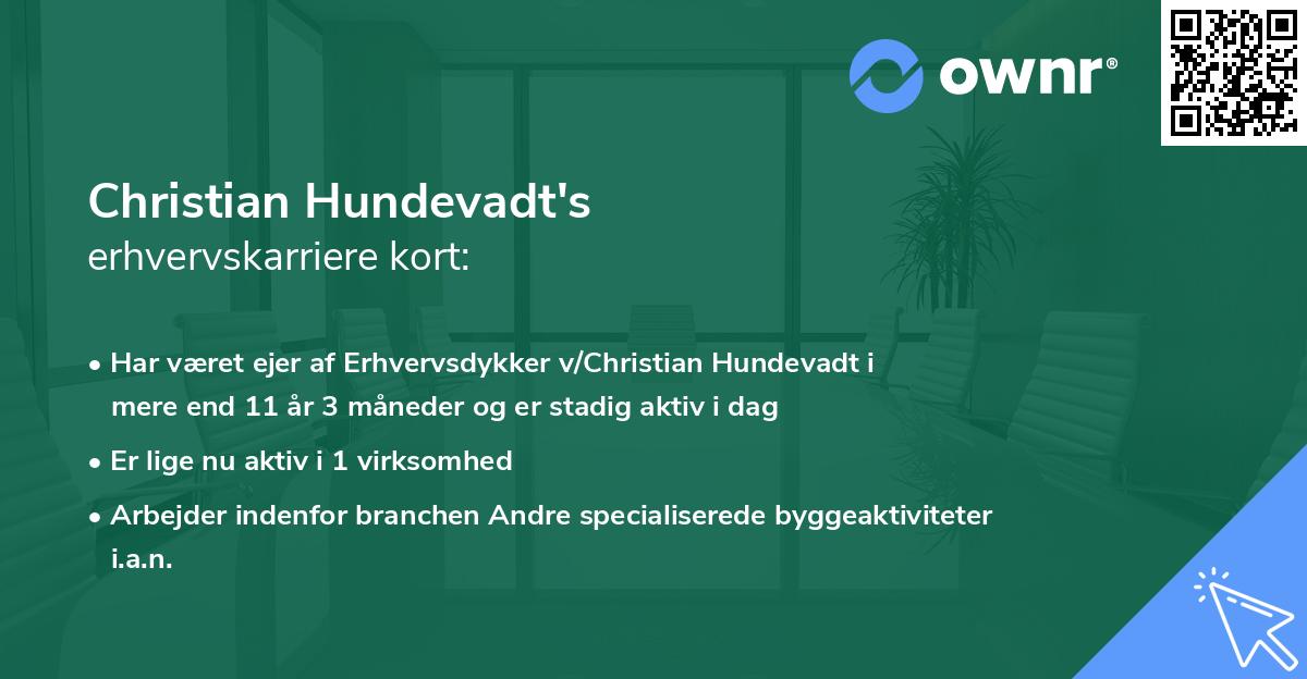 Christian Hundevadt's erhvervskarriere kort